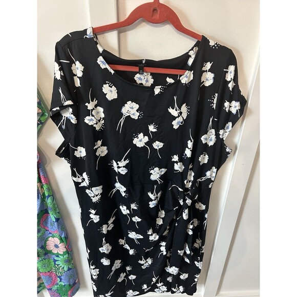 Talbots Effortless Jersey Bella Dress Plus Size 3XLP Floral Short Sleeve 2 Pack - Picture 6 of 12